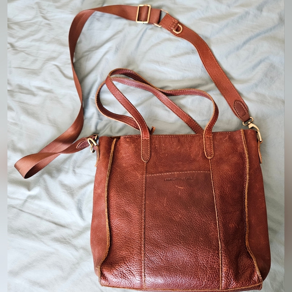 *SOLD* Portland Leather North/South Crossbody Tote
